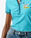 Young Woman Wearing Polo Shirt and Jeans Mockup