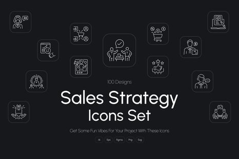 Sales Strategy Icons Set