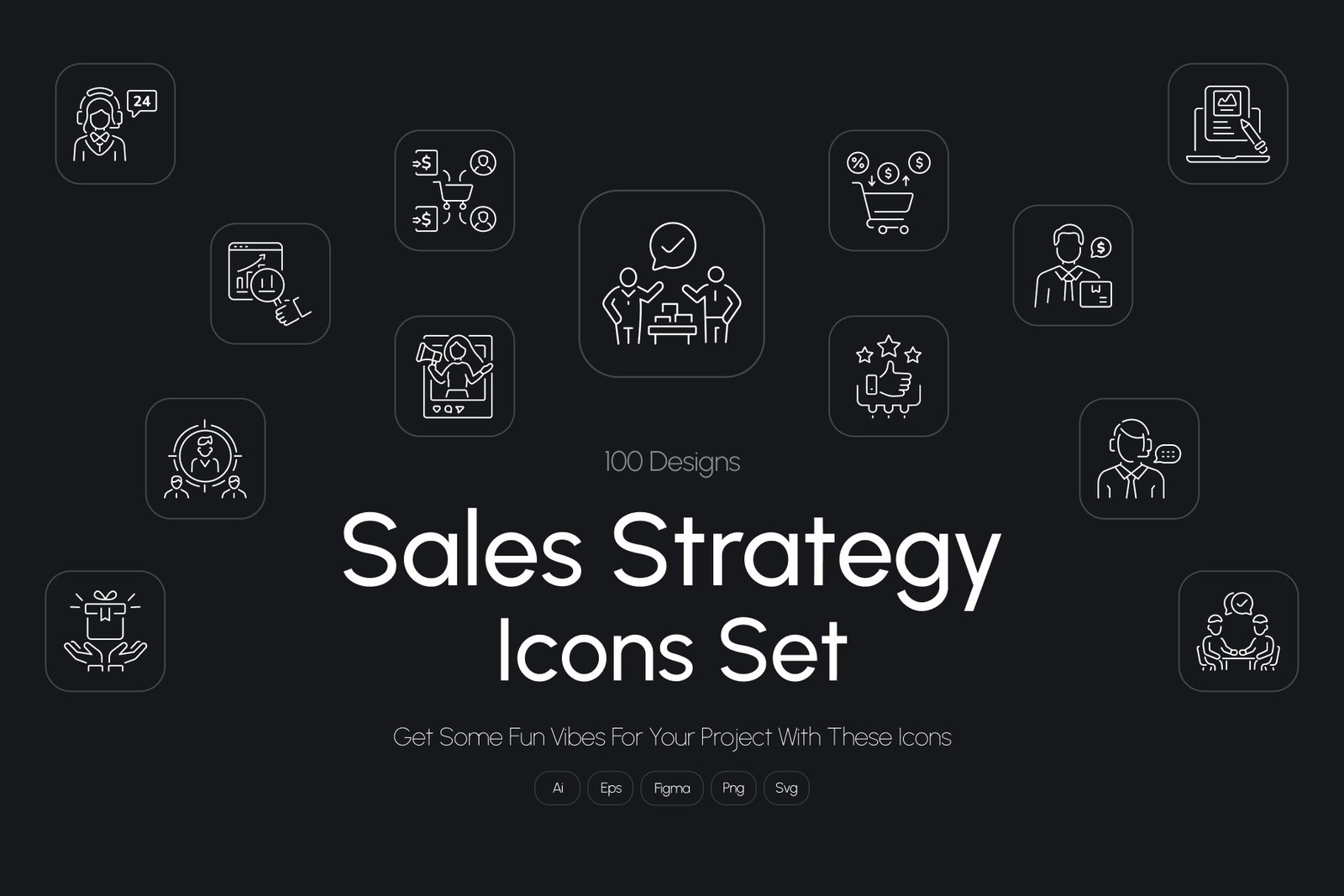 Sales Strategy Icons Set