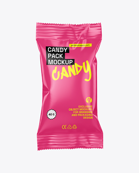 Glossy Candy Pack Mockup - Front view