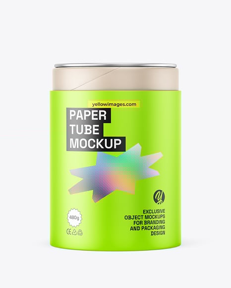 Paper Tube with Tea Mockup