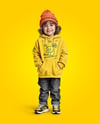 Boy Wearing a Hoodie and Beanie Hat Mockup