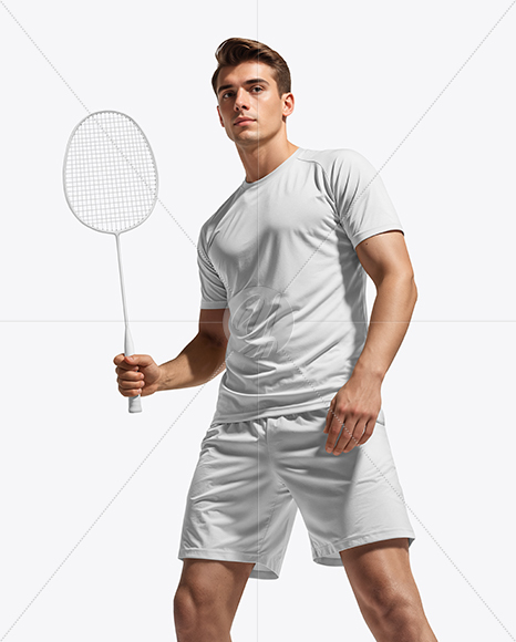 Man Wearing Badminton Uniform Mockup