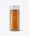 Clear Glass Jar with Pumpkin Pie Spice Mockup