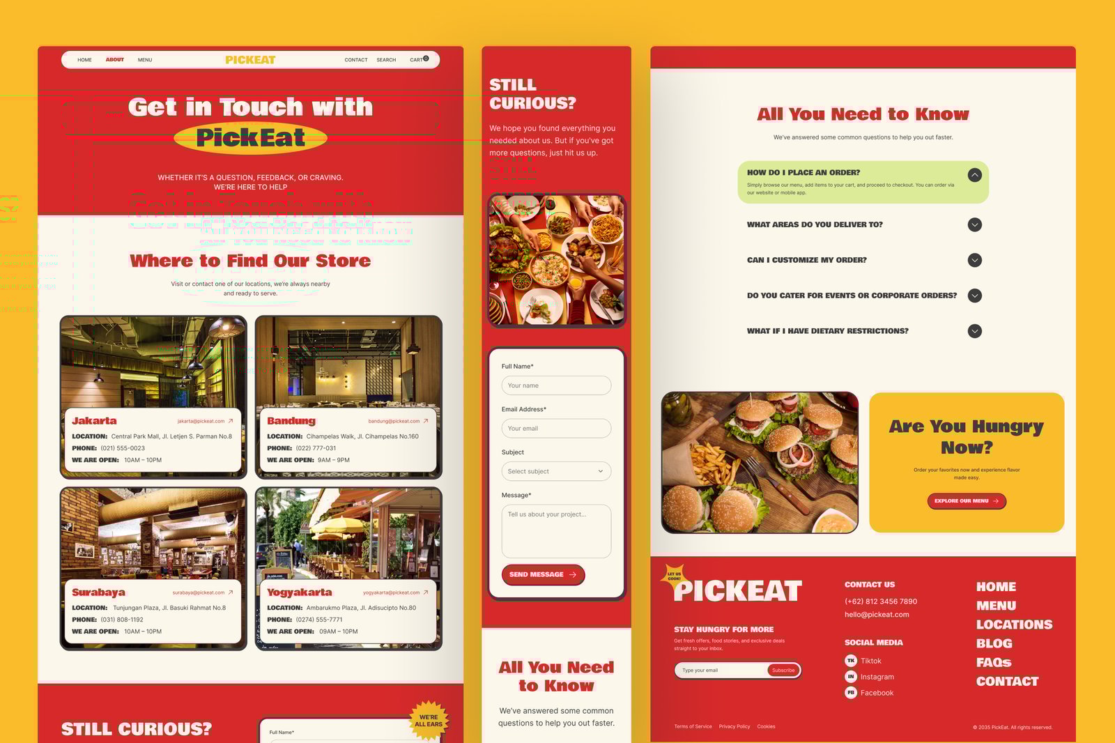 PickEat – Food Retail &amp; E-Commerce Website UI Figma Template