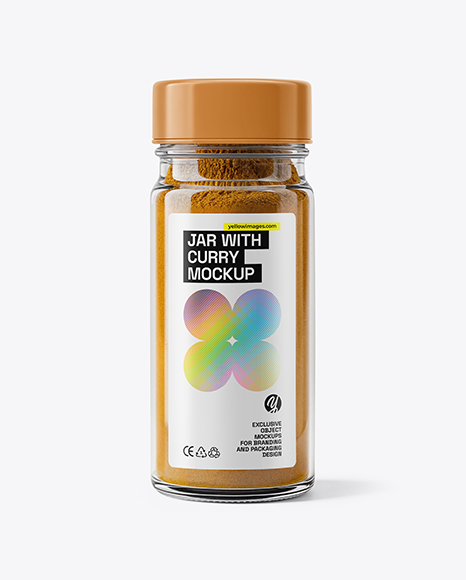 Glass Jar with Curry Powder Mockup - Pint glass mockup