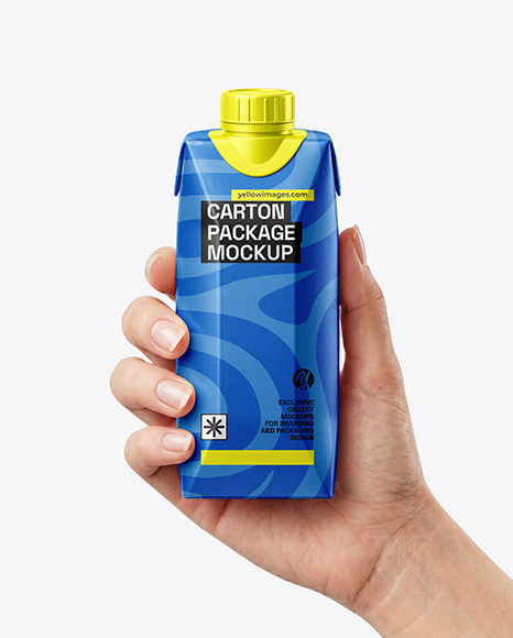 Matte Carton Pack in a Hand Mockup