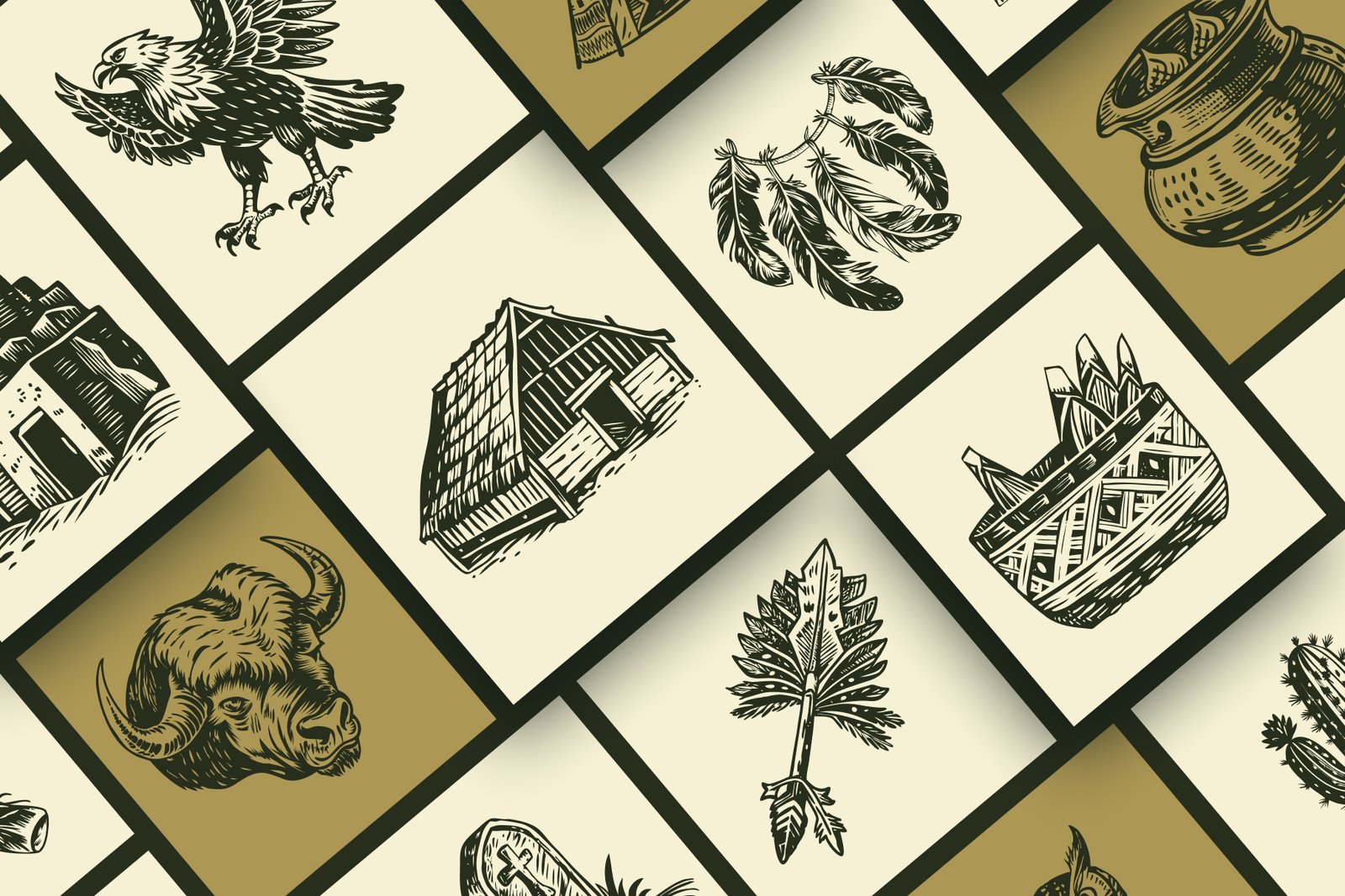 Native American Art Icon Set