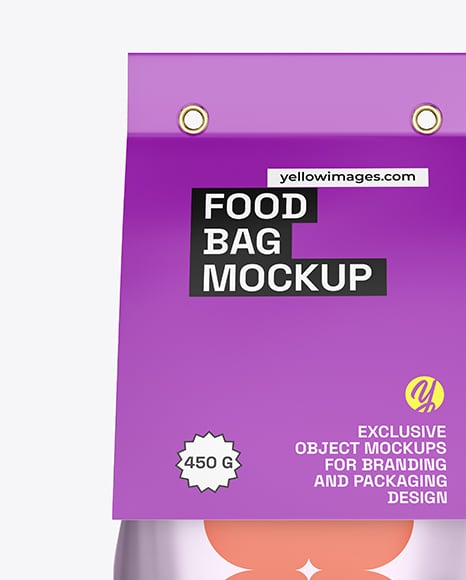 Matte Metallic Package with Paper Label Mockup