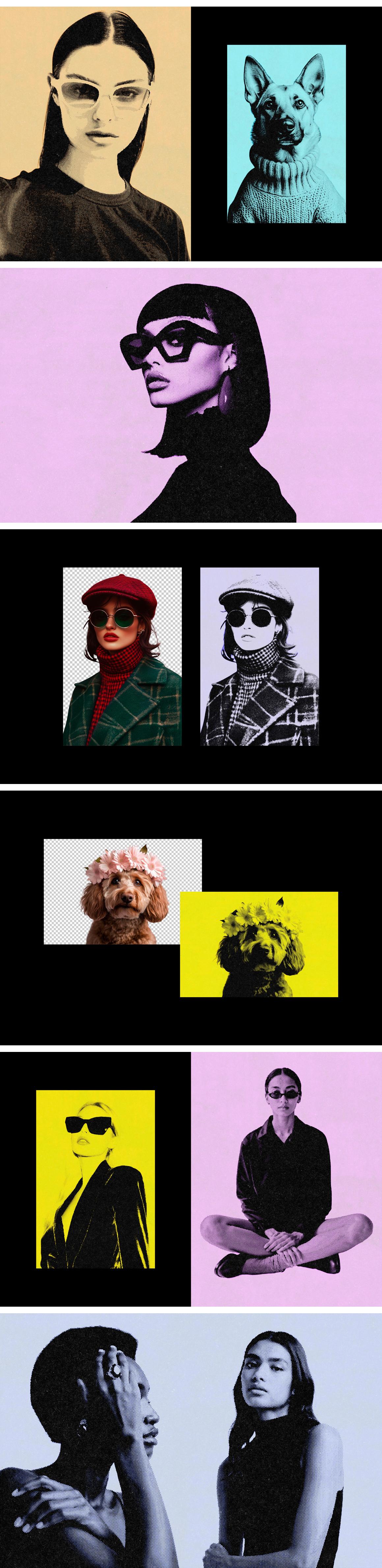 Duotone Halftone Photo Template