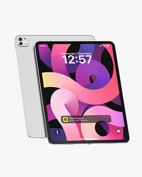 Two iPad Pro Mockup – Front & Back View - Iphone 13 pro mockup