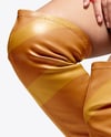 Pair of Over-The-Knee Boots on Women's Legs on Stool Mockup
