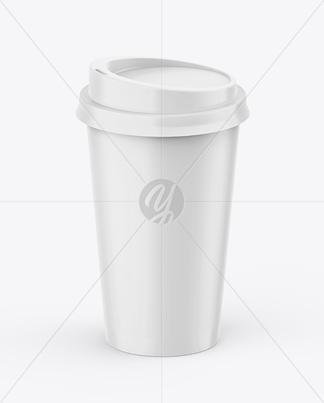 Paper Coffee Cup Mockup – Front View (High-Angle Shot)