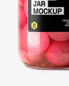 Glass Jar with Red Pickled Onions Mockup