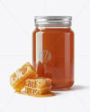 Glass Jar with Sage Honey Mockup