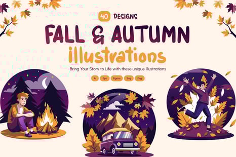 Fall and Autumn Illustrations - Graphics