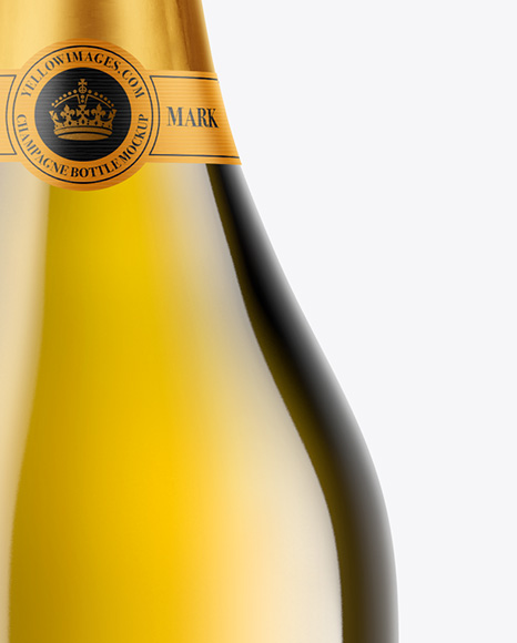 Antique Green Glass Champagne Bottle Mockup