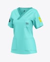 Women's Medical Shirt Mockup - Half Side View