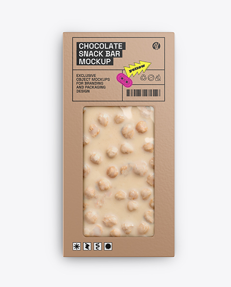 White Chocolate Bar with Nuts Mockup