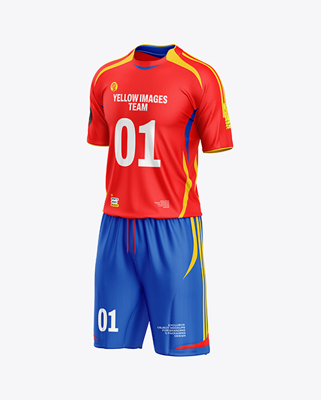 Soccer Kit Mockup - Half Side View