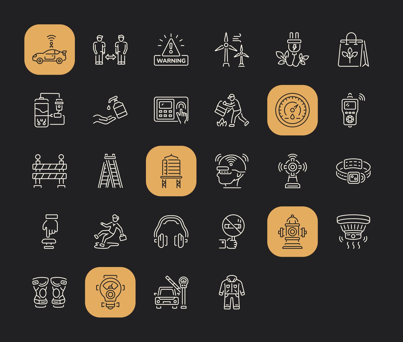 Safety and Sustainability Icon Set