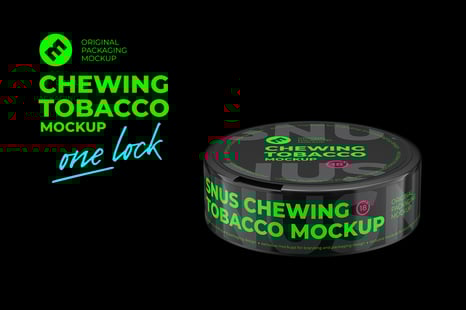 Snus Chewing Tobacco Can Mockup. High angle shot. With One Lock - Packaging Mockups