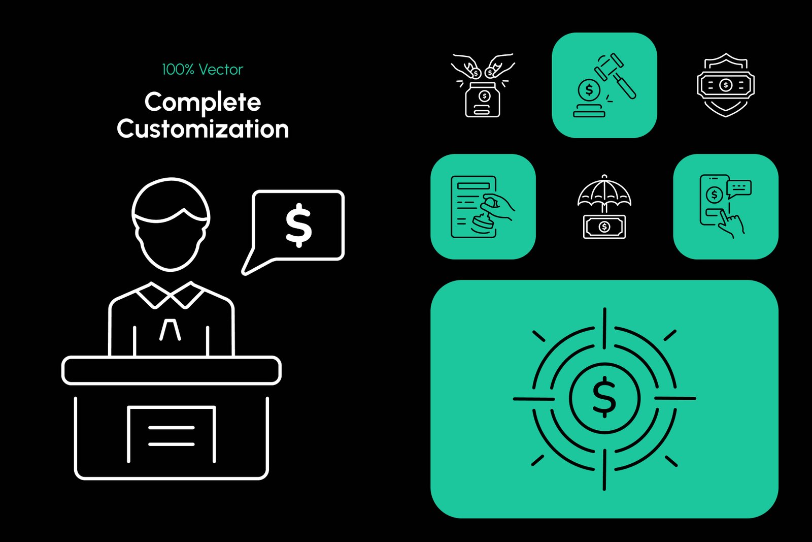 Banking Icon Art Set