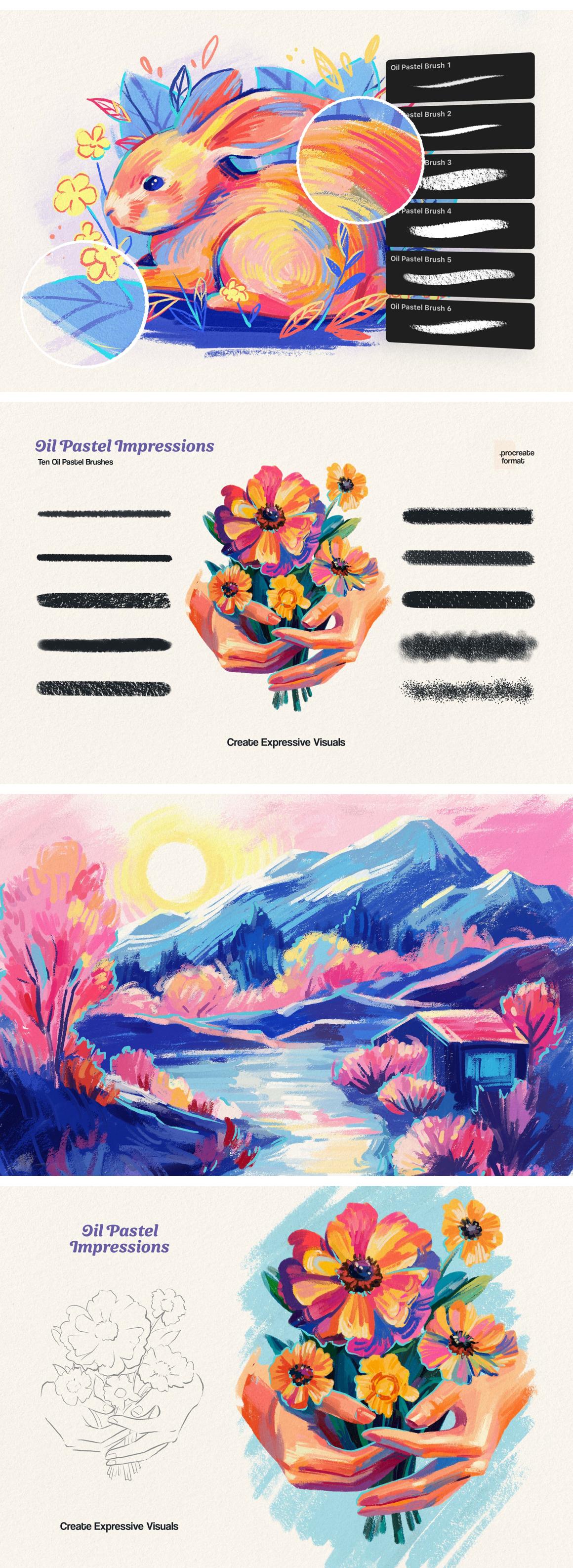 Procreate Oil Pastel Brushes