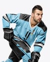 Man Wearing Full Ice Hockey Kit Mockup