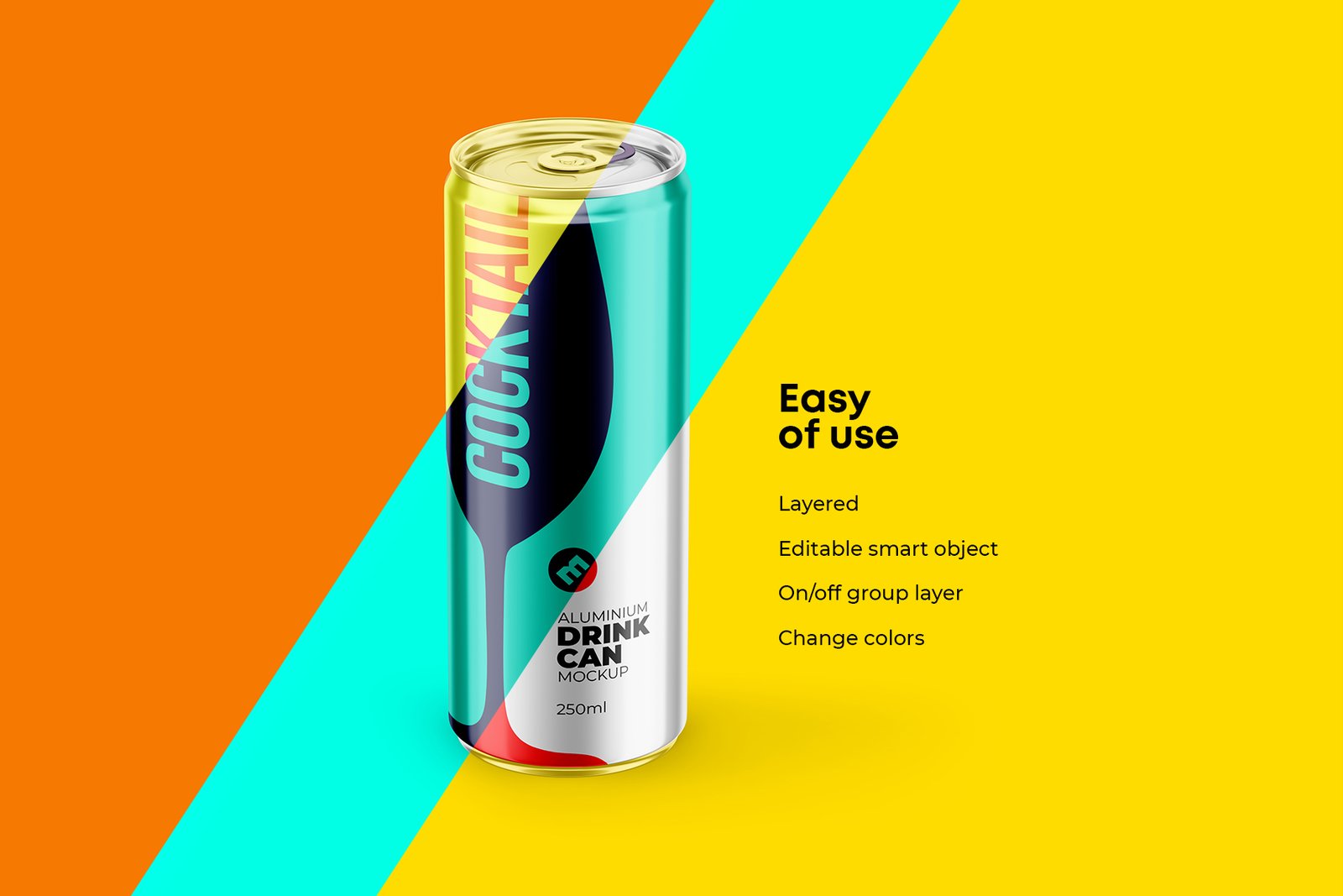 Slim 250ml Aluminium Can Mockup