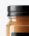 Clear Glass Jar with Cinnamon Powder Mockup