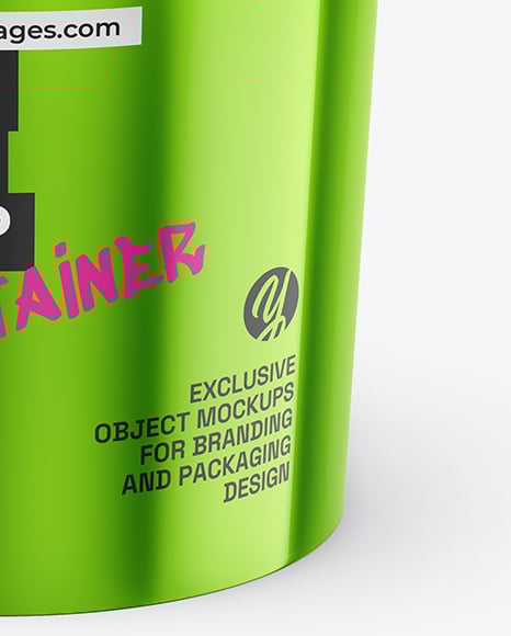 Metallized Plastic Bucket Mockup