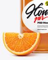 Square Glass Jar with Orange Blossom Honey Mockup