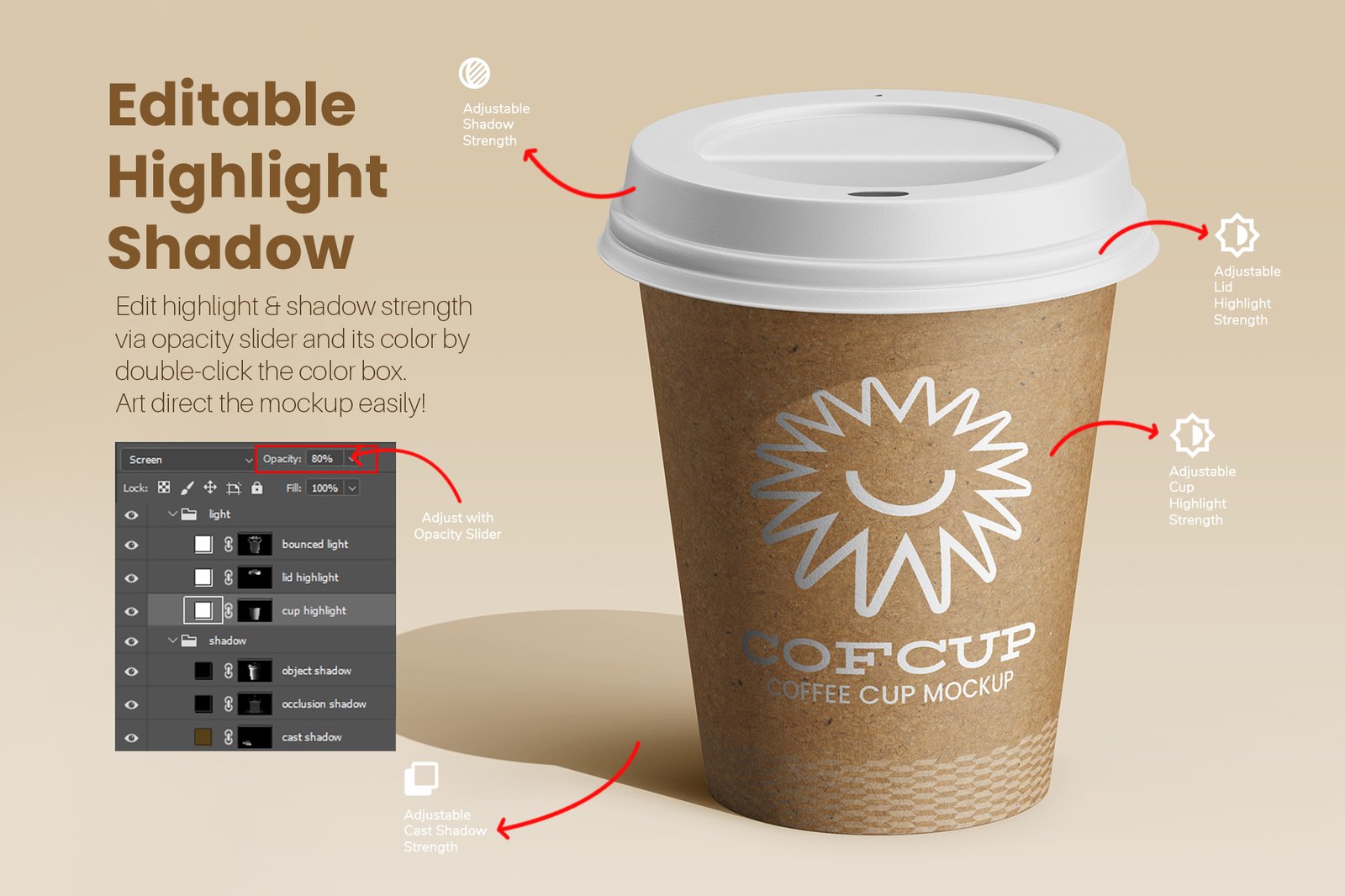 Paper Coffee Drink Cup PSD Mockup Template Set