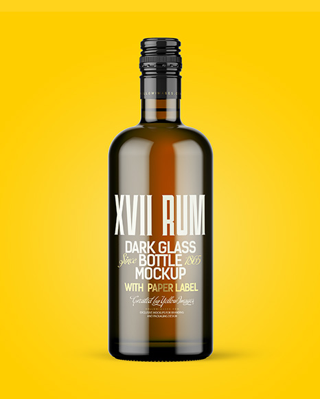 Dark Glass Bottle Mockup