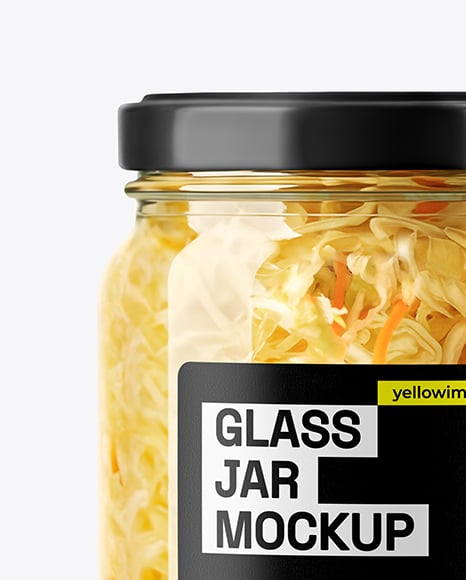 Glass Jar with Sauerkraut Mockup