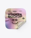 Iridescent Square Sticker Mockup