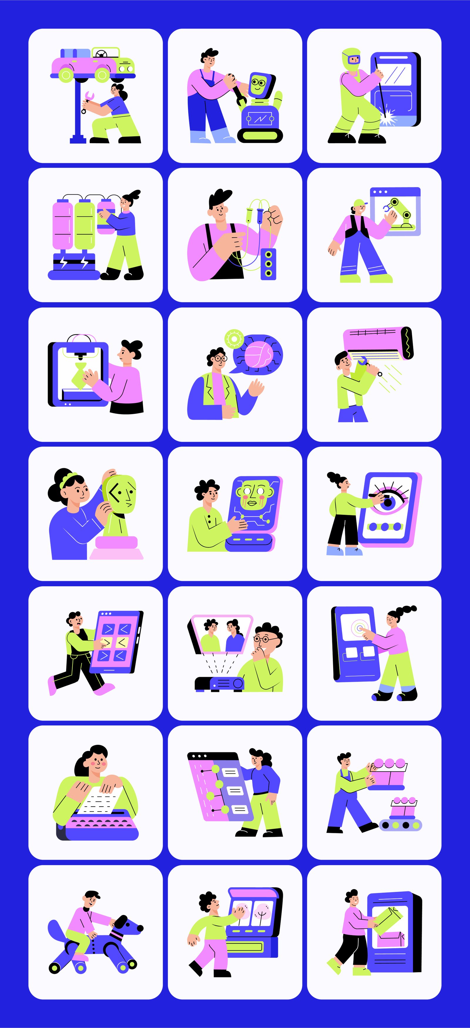 Machine Illustration Art Set