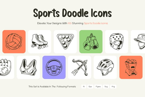 Sports Doodle Icons - Design