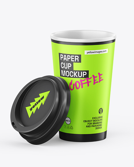 Paper Coffee Cup with Lid Mockup - Packaging mockups