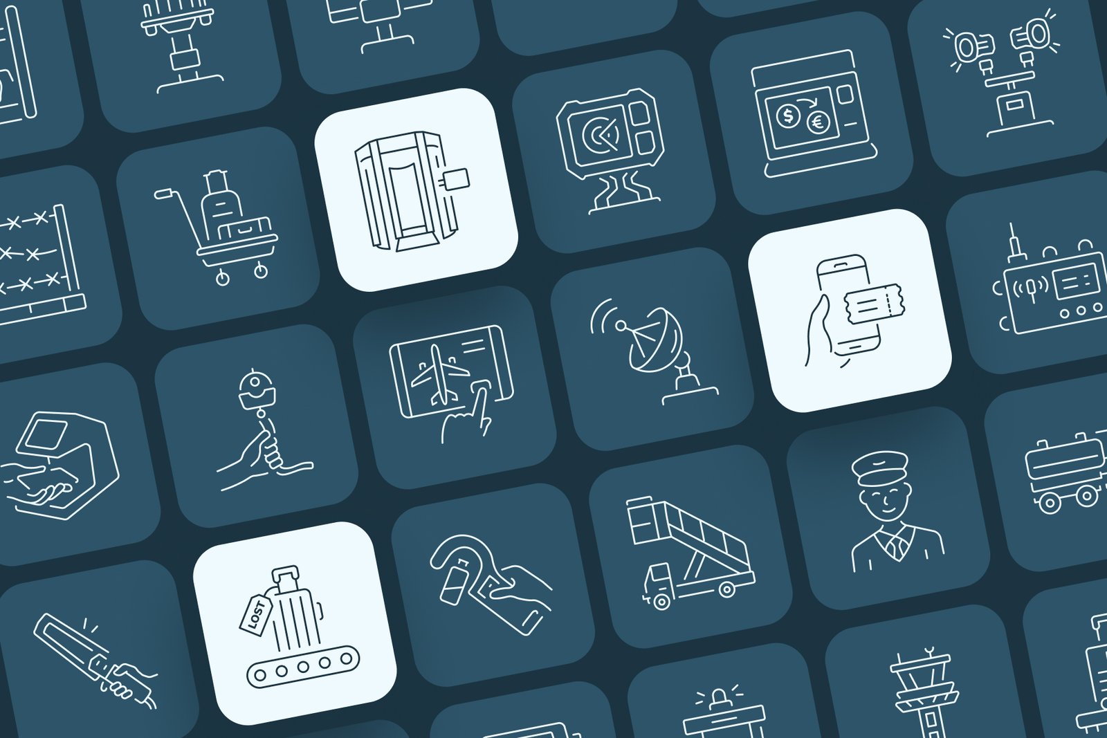 Airport Icon Art Set