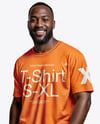 Black Man Wearing T-shirt and Shorts Mockup