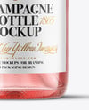 Clear Glass Pink Champagne Bottle Mockup