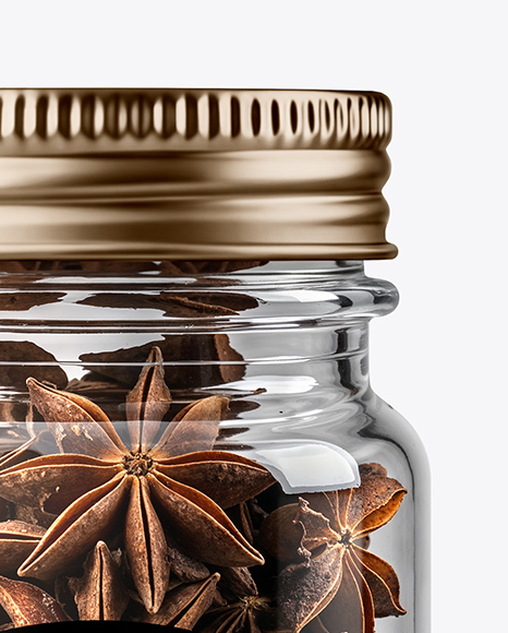 Glass Jar with Star Anise Mockup