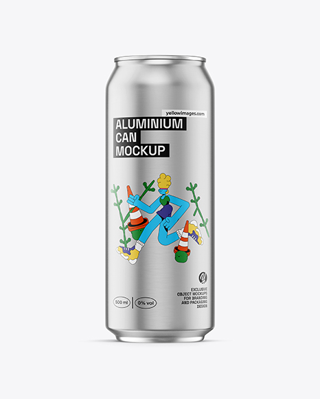 Aluminium Drink Can with Glossy Finish Mockup