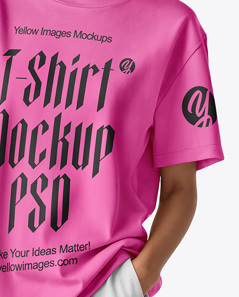 Young Woman Wearing a T-Shirt and Shorts Mockup