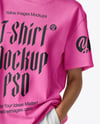 Young Woman Wearing a T-Shirt and Shorts Mockup