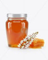 Glass Jar with Acacia Honey Mockup