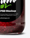 Glass Jar with Cherry Jam Mockup
