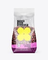 Transparent Package with Beans Mockup